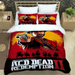 Red Dead Redemption 2 Voodipesukomplektid Peen Tarvikute Komplekt Prinditud Tekikott Vooditekkide Komplekt Voodipesu Komplekt Luksuslik S&uuml;nnip&auml;evakingitus EU Single(135*200cm)3pcs