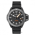 Hamilton Khaki Frogman Kummirihm Must sihver Automaatne Sukeldujakell H77855330 300M Meeste kell must