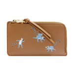 Loewe X Suna Fujita Koost&ouml;&ouml; Kevad Suvi 2024 Kollektsioon Lemuri Prindiga Lukuga Kaardihoidja Naiste Kaardihoidja Tammepruun C643Z40X53-3980 Gift Set(Basic Set+Box+Shopping Bag)