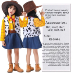 Halloween M&auml;nguasjalugu Woody Tracy Shepherd T&auml;iskasvanud Laps Cosplay Lava Kost&uuml;&uuml;m XL gray