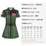 Cosplay Kost&uuml;&uuml;m, Halloweeni Armee Roheline Top Gun cos Piloodi &Uuml;likond Peo Grupi Etendus Lava Kost&uuml;&uuml;m S gray