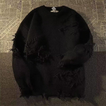 Autumnand Y2k Streetwear Meeste Retro auguga narmastega kampsun Lahtine mitmek&uuml;lgne sviiter meestele ja naistele pikkade varrukatega kampsun M black