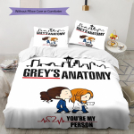 Grey's Anatomy Muster Voodipesu, Tekikomplekt Tekikate Padjap&uuml;&uuml;r Kodu S&uuml;nnip&auml;evakingitus (1 * tekikott + 2 * padjap&uuml;&uuml;ri, ilma s&uuml;damikuta) 135x200cm