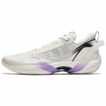 Anta Three point Rain1.0 Cushioning Slip Resistant Low top Basketball Shoes Men's White Purple 912421102S-3 45