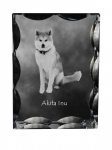 Akita, Akita Inu - crystal with a picture of a dog, glass statuette with a picture, unique frame with a picture from Art-Dog brand puhas