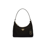 Prada Re-Edition 2005 Emailitud Metall Kolmnurkne Logo T&otilde;mblukuga Sulgemine Taaskasutatud Nailonist Mini &Otilde;lakott Naiste kotid Must 1NE204-R064-F0632 Basic Set (Bag+Dust Bag)