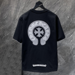 8926 CHROME HEARTS 2026 Suvi Uus K&otilde;rge Kvaliteediga Puuvillane &Uuml;mmarguse Kaelusega L&otilde;tv Suur Suurus Meeste ja Naiste T-s&auml;rk Paaride T-s&auml;rk S must