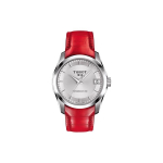 TISSOT Kutu Collection Automaatne Mehaaniline Liikumine Naiste K&auml;ekell 32mm H&otilde;bedane sihver Ehtne Nahkrihm T035.207.16.031.01 Red Strap