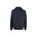 Stone Island Logo Plaastriga Kapuutsiga Nailonjakk Tumesinine Meeste &Uuml;ler&otilde;ivad Sinine 781540927-V0020 M