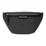Michael Kors MK Cooper Logo Prindiga T&otilde;mblukuga Kaetud L&otilde;uendist Crossbody V&ouml;&ouml;kotid Mini Meeste kotid Must 37T4LCOY1B-BLACK Basic Set (Bag)