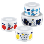 Yamaka Shoten MOOMIN Mikrolaineahju pakid S&auml;ilitusn&otilde;ud ja purgid M Mikrolaineahju- ja n&otilde;udepesumasinas&otilde;bralikud Moomin P&otilde;hjamaise p&auml;eva Pulmad Valmistatud (S & Suurused) 4-osaline white