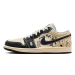Jordan Air Jordan 1 Vintage Basketball Shoes Men's Low top Beige/Black HQ3437-101(Team56-) 44