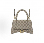 Gucci x Balenciaga koost&ouml;&ouml;projekt The Hacker Project kuldse pandlaga vananenud logoga l&otilde;uendiga liivakellakotiga Messenger &otilde;lakott v&auml;ike naiste eebenipuuv&auml;rvi k&auml;ekott Basic+Dust Bag eebenmust