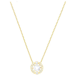 Swarovski Una Pulsiva S&uuml;damikuga Kristallkaelakee Naiste kaelakee Valge Kuld 5284186 Box (Random Color)