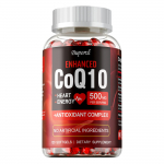 Tugevdatud CoQ10, 500 mg portsjoni kohta, Antioks&uuml;dantne kompleks s&uuml;dame tervise toetamiseks ja energia tootmise suurendamiseks, 120 kapslit 120
