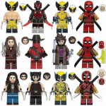 12 tk kogutavaid superkangelase Deadpooli minifiguure, Wolverine'i Gambiti tegevusfiguurid, ehitusplokid, m&auml;nguasjad