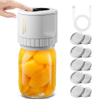 Elektriline Mason Jar Vaakumsulguri komplekt Juhtmeta automaatne purkide tihenduskomplekt toiduainete s&auml;ilitamiseks ja valge