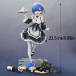 MX Jaapani Anime Kujud Neiu Rem 1/7 Versioon. PVC tegevuskuju vahetatava peaga kollektsioon kingitus mudel m&auml;nguasjad 22CM