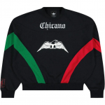 Adidas Originals X Willy Chavarria Koost&ouml;&ouml; Kirjatr&uuml;ki Mustriga &Uuml;mmarguse Kaelusega Pikkade Varrukatega Dressipluus Unisex dressipluus KS6444 XL