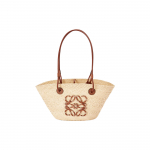 Loewe Anagram Korv K&auml;sitsi kootud Anagram reljeefne plaaster Nahast kott Ostukott Naistele Totes Pruun Looduslik A223P65X01-2435 Basic Set (Bag+Dust Bag)