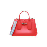 Longchamp Le Roseau &Uuml;hev&auml;rviline Triibuline &Otilde;larihm Bambusest Pandla Nahast T&otilde;mblukuga K&auml;ekott Ostukott Crossbody &Otilde;lakott Keskmine Naiste T&otilde;mblukuga K&auml;ekott 10095HCN545 Basic Set (Bag+Dust Bag)