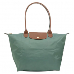 Longchamp Le Pliage 31 Kl&otilde;psn&ouml;&ouml;p T&otilde;mblukk Taaskasutatud L&otilde;uend Nahast &Auml;&auml;ris Pelmeenikujuline Kandekott Suured Naiste K&auml;ekotid Tumehall 1899089139 Basic Set (Bag)