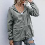 Naiste Kerged Veekindlad Tuulekindlad Reguleeritava Kapuutsiga Vihmamantlid Tuulejoped Taskutega S-XXL XXL gray