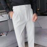 L&auml;&auml;ne p&uuml;ksid meeste Korea versioon Slim Fit kitsa s&auml;&auml;rega p&uuml;ksid Retro k&otilde;rge v&ouml;&ouml;kohaga &auml;ri &uuml;hev&auml;rvilised sirge s&auml;&auml;rega vabaaja p&uuml;ksid 28