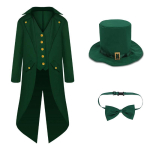Meeste Iiri Leprechaun Halloween & P&uuml;ha. P&uuml;ha Patricku P&auml;eva P&auml;kapiku Pikk Kuubikost&uuml;&uuml;m M black