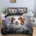 Koera tekikoti komplekt Kuldne retriiver Kuninga suurusega voodipesukomplekt Poistele T&uuml;drukutele Mikrofiiber 3D Lemmiklooma teemaline Loom Naljakas Koera tekikate 135x200cm
