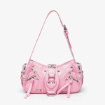 Y2k Neetidega &Otilde;lakott Luksuslik Retro Biker Disainer Uus Naiste K&auml;ekott Fashi Lehmaprint PU Nahast Crossbody Mootorratta Kott roosa