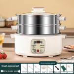 Kolmekihiline elektriline auruti: Multifunktsionaalne, Automaatne v&auml;ljal&uuml;litus, Suur mahtuvus, Taimer, Mitmekihiline kuum pott, Aurutuskorv toiduvalmistamiseks Stainless Steel Electric Steamer