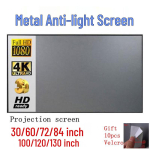 MiXiTe Kaasaskantav 84 -120 Metallist Projektsiooniekraan | Valgust&otilde;kestav, V&auml;litingimustes HD 4K Projektorikangas 130 inch Hook Box Delivery