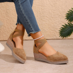 Kuum m&uuml;&uuml;k Naiste sandaalid Terava ninaga Suede kiiluga sandaalid Paksude talladega Mugavad libisemiskindlad ja v&auml;ljal&otilde;igetega disain Sobivad Sandalias 36 khaki