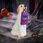 Halloweeni Kummituskoera Kuju Halloween Kuldne Retriiveri Kuju Skulptuur Realistlik Koera Kuju Kummitus V&auml;listingimustes Kuju Aedadele China Mainland gray