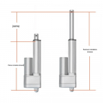 12V/24V 50mm k&auml;iguga 1200N k&otilde;rge koormusega elektriline aknat&otilde;stja Miniatuurne suruvarras potentsiomeetriga 12V 25MM/S 50MM 400N
