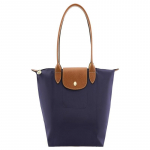 Longchamp k&auml;ekott Le Pliage 28 kuldne metallist riistad pikad k&auml;epidemed kokkupandav l&otilde;uend veisenahast viimistlusega Koti kott Koti kott ostukott k&auml;si 2605089P68 sinine