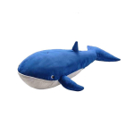Suur Sinivaala Pl&uuml;&uuml;sipadi T&otilde;mblukuga Suuga - Rahustav Beebi Kaaslane Kingitus 100cm (approx. 1kg) blue