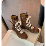 Retro poksikingad naiste talvised puuvillased kingad uued keskmised saapad sametised Martin saapad Maillard western saapad platvormiga l&uuml;hikesed saapad 35 brown