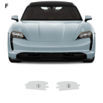 TPU Auto Esitulede Kaitsekile 2020&ndash;2023 Porsche Taycanile L&auml;bipaistev ja Suitsutatud Must Kriimustusvastane Transparent / Headlight Film