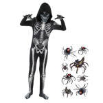 Hirmutav Halloweeni &Otilde;udus Laps Skeletoni Kost&uuml;&uuml;m Must Kapuutsiga Surmaingli Kost&uuml;&uuml;m Poiss Ghostbustersi Kost&uuml;&uuml;m Mardi Gras Peokost&uuml;&uuml;m 110 gray