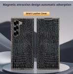 Luksuslik nahast klapp&uuml;mbris Samsung Z Fold 7 jaoks, krokodillimuster, t&auml;ispakett magnetilise &otilde;hukese nahk&uuml;mbrisega Samsung Z Fold 6 5 jaoks For Samsung Z Fold 8