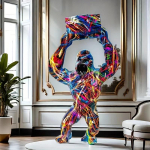Loominguline 1 tk Loominguline P&otilde;hjamaade Loom Orangutan Vaik Skulptuur Kunst Kuju P&otilde;hjamaade Kodu&Toa Kaunistus Stseeni Kaunistus, Teemapeo De white