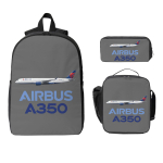 Uus Airbus Beluga A350 Seljakott Poistele T&uuml;drukutele Koolikott &Otilde;lakotid 3tk Isoleeritud L&otilde;unakkus Pinal One Size black