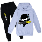Ninja Boysi r&otilde;ivakomplekt Kevad-s&uuml;gis Mood Pusad dressid NINJA KIDZ Kapuutsiga T-s&auml;rk, kost&uuml;&uuml;m Lastele Lastele T&uuml;drukute kampsun 160 gray