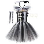 T&uuml;drukud T&uuml;ll Clown T&uuml;ll Tutu Cosplay Halloween Pidulik Kost&uuml;&uuml;m Laste Komplekt Muusikafestival Tsirkuse Lavaetendus Karnevali R&otilde;ivastus 2026 XXL 10-12Y black