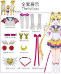 Sailor Moon Filmiversiooni Cosplay Kost&uuml;&uuml;m Tsukino Usagi Sailor Moon Lahingukost&uuml;&uuml;m & Aksessuaarid & Parukas L&Other sinine