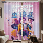2 tk K-Pop deemonik&uuml;tid prindiga pimendavad kardinad isolatsiooniga mitu suurust elutuba p&uuml;hadekaunistus masinpestav 150x166&Grommet Top