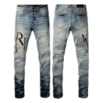 Meeste Vintage Pesu Pesemata K&auml;rbitud Lai Jalg Teksap&uuml;ksid Sirge L&otilde;ikega Punk T&auml;navastiil Vabaaja W40 gray