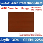 T&ouml;&ouml;stuslik Laser 1064nm Kaitseklaas Aken Proov L&auml;bipaistev Leht Akr&uuml;&uuml;l Ohutuskatte W4G Sample